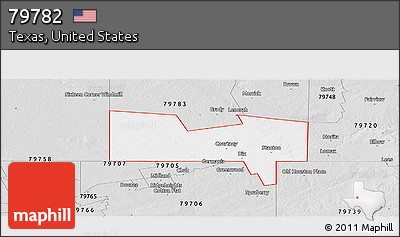 Silver Style Panoramic Map of ZIP Code 79782