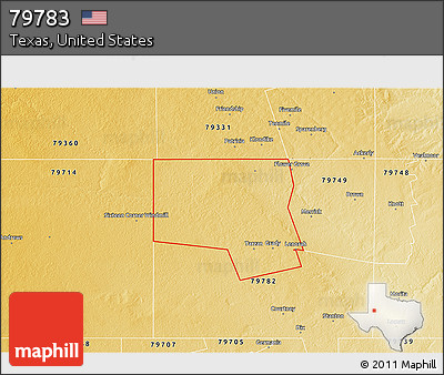 Physical 3D Map of ZIP Code 79783