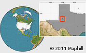 Satellite Location Map of ZIP code 79783, highlighted country, highlighted state