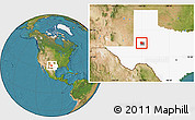 Satellite Location Map of ZIP code 79783, highlighted county, highlighted state