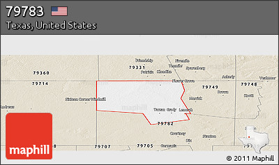 Classic Style Panoramic Map of ZIP Code 79783