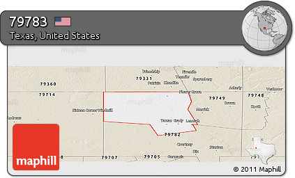 Classic Style Panoramic Map of ZIP Code 79783