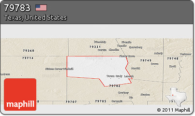 Classic Style Panoramic Map of ZIP Code 79783