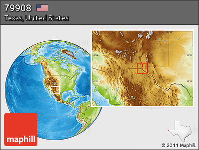 Physical Location Map of ZIP Code 79908