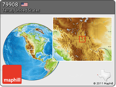 Physical Location Map of ZIP Code 79908