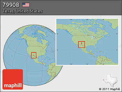 Savanna Style Location Map of ZIP Code 79908, within the entire country