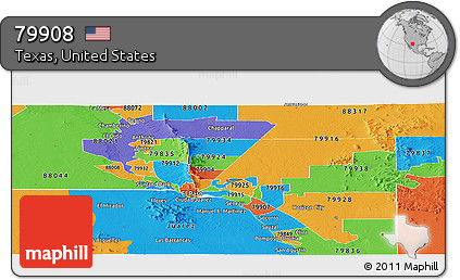 Political Panoramic Map of ZIP Code 79908