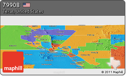 Political Panoramic Map of ZIP Code 79908