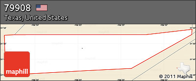 Classic Style Simple Map of ZIP Code 79908