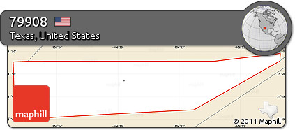 Classic Style Simple Map of ZIP Code 79908