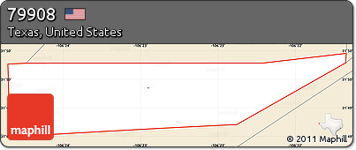 Classic Style Simple Map of ZIP Code 79908