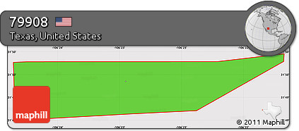 Political Simple Map of ZIP Code 79908, cropped outside