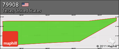 Political Simple Map of ZIP Code 79908, cropped outside