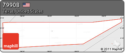 Silver Style Simple Map of ZIP Code 79908