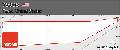 Silver Style Simple Map of ZIP Code 79908