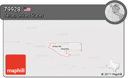 Silver Style Panoramic Map of ZIP Code 79928, single color outside