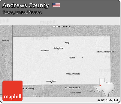 Gray 3D Map of Andrews County