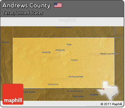 Physical 3D Map of Andrews County, darken