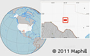 Gray Location Map of Andrews County, highlighted country, hill shading