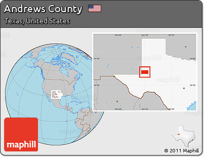 Gray Location Map of Andrews County, highlighted parent region