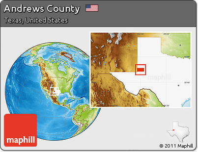 Physical Location Map of Andrews County, highlighted parent region