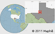Savanna Style Location Map of Andrews County, highlighted country, highlighted parent region, hill shading