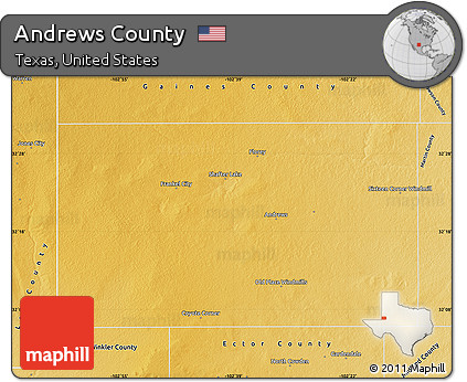 Physical Map of Andrews County