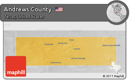 Physical Panoramic Map of Andrews County, lighten, desaturated