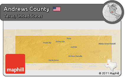 Physical Panoramic Map of Andrews County, lighten