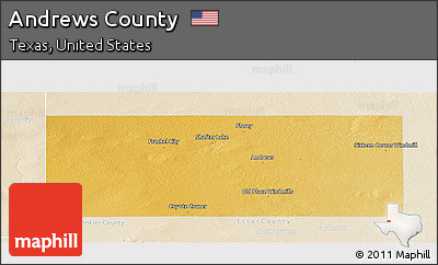 Physical Panoramic Map of Andrews County, lighten