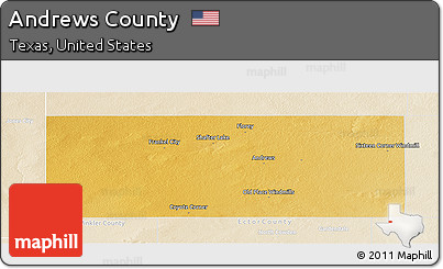 Physical Panoramic Map of Andrews County, lighten