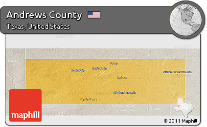 Physical Panoramic Map of Andrews County, lighten, semi-desaturated