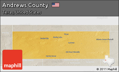 Physical Panoramic Map of Andrews County, lighten, semi-desaturated