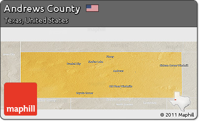 Physical Panoramic Map of Andrews County, lighten, semi-desaturated