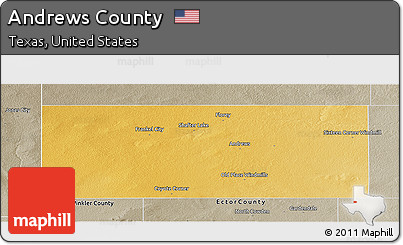 Physical Panoramic Map of Andrews County, semi-desaturated