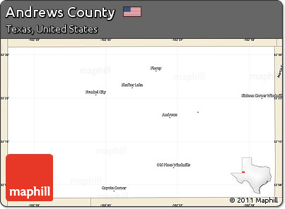 Classic Style Simple Map of Andrews County
