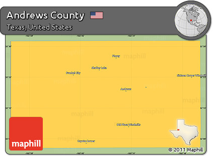 Savanna Style Simple Map of Andrews County, single color outside