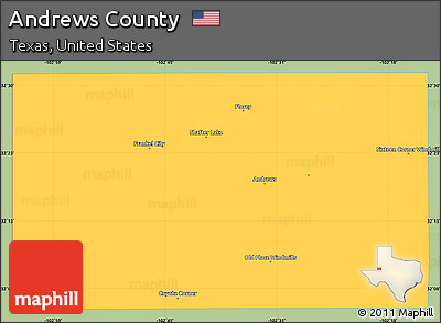 Savanna Style Simple Map of Andrews County, single color outside