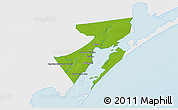 Physical 3D Map of Aransas County, single color outside