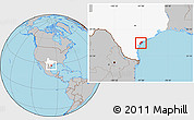 Gray Location Map of Aransas County, highlighted parent region