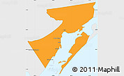 Political Simple Map of Aransas County, single color outside