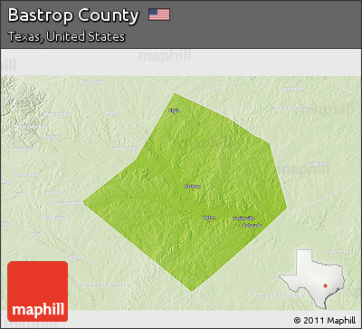 Physical 3D Map of Bastrop County, lighten