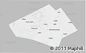 Gray 3D Map of Bell County, single color outside