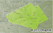 Physical 3D Map of Bell County, semi-desaturated
