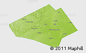 Physical 3D Map of Bell County, single color outside