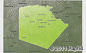 Physical 3D Map of Bexar County, darken, semi-desaturated