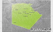 Physical 3D Map of Bexar County, desaturated