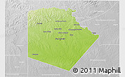 Physical 3D Map of Bexar County, lighten, desaturated