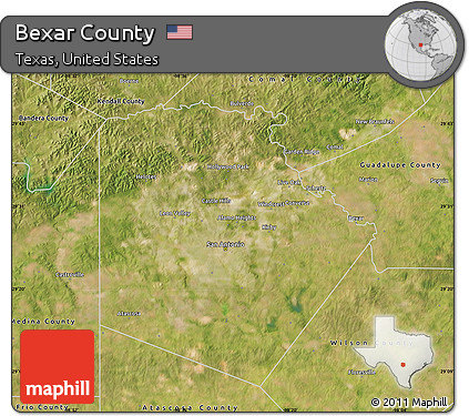 Satellite Map of Bexar County