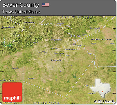 Satellite Map of Bexar County